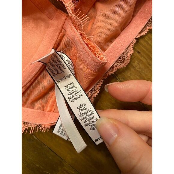 Victoria’s Secret 32DD push-up no padding Bra NWT Coral Pink Racerback lingerie - Picture 6 of 8